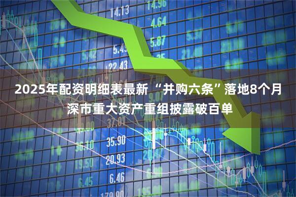 2025年配资明细表最新 “并购六条”落地8个月 深市重大资产重组披露破百单
